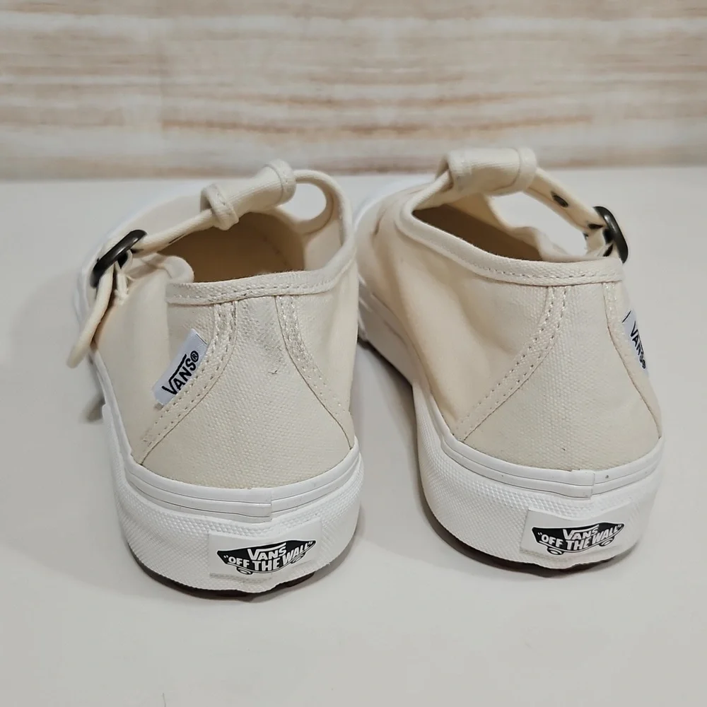 Vans Cream Canvas Slip-On Mary Jane Style 93 Shoe Sneaker 8.5 - Picture 9 of 13